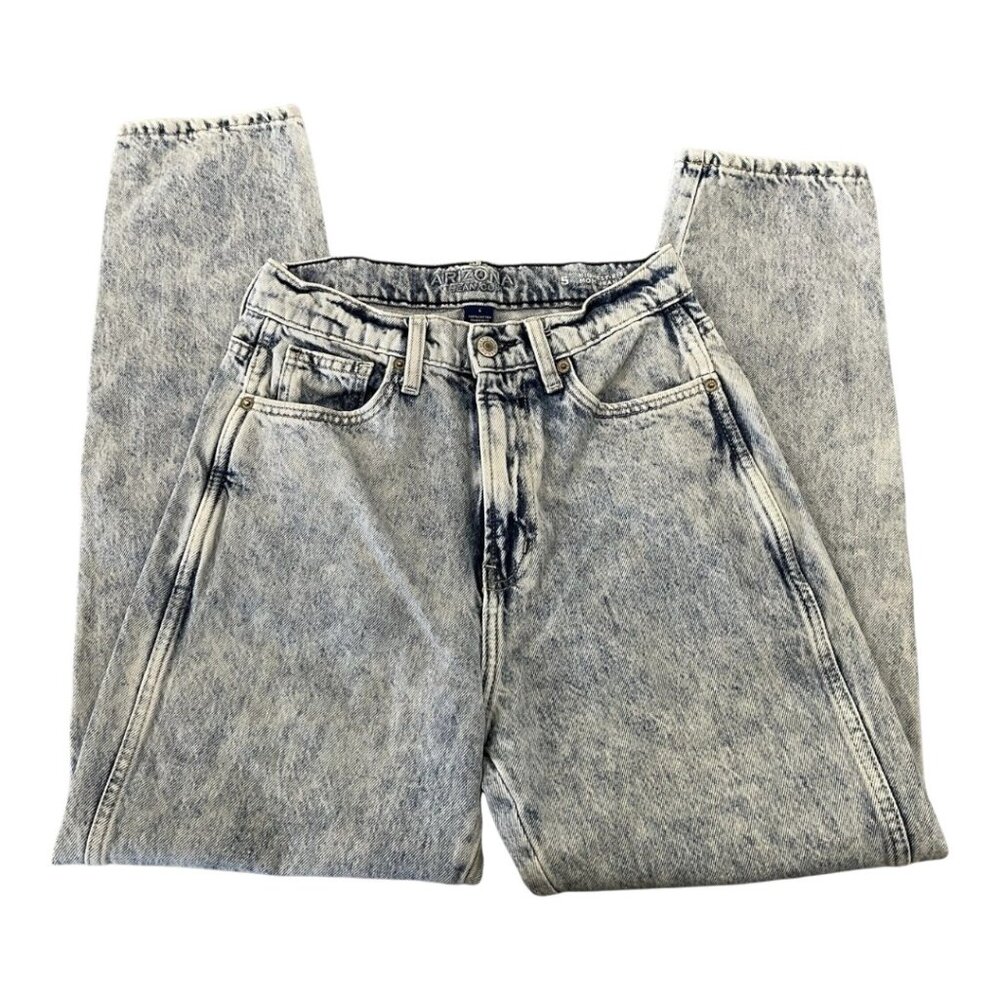 Arizona Jean Company Acid Wash Gray Mom Jeans